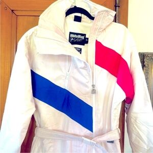 White Stag Ski Jacket White and Blue Dynamic Design